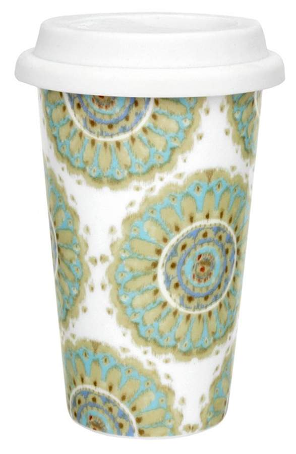 Jaida Blue Travel Tumbler & Silicone/Plastic Lid by Dena Home-1