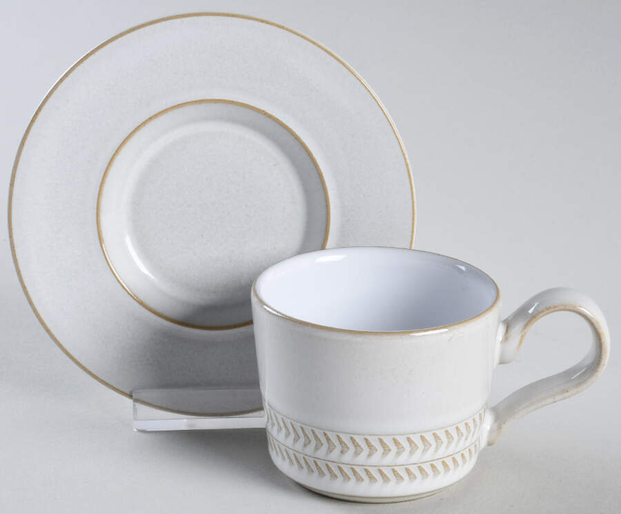 Natural Canvas Espresso Cup and Saucer Set by Denby-Langley-1