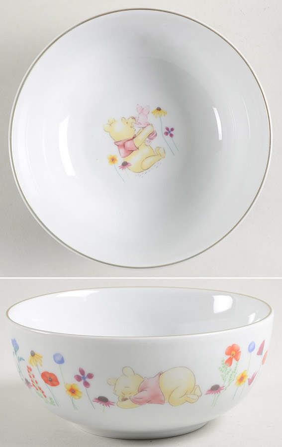 Winnie the Pooh Golden Flowers Soup/Cereal Bowl by Zrike-1