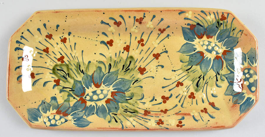 Corsica Pottery Art 14" Rectangular Tray by Sud & Co Provence Pottery-1