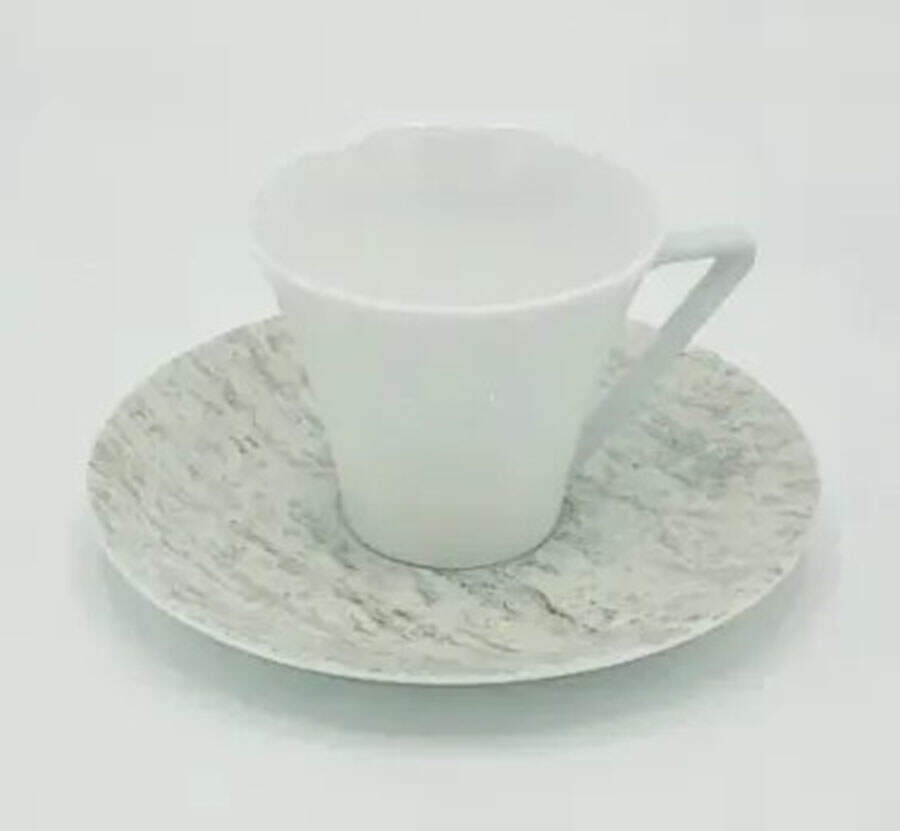 Cyclades Flat Demitasse Cup & Saucer Set by Philippe Deshoulieres-1