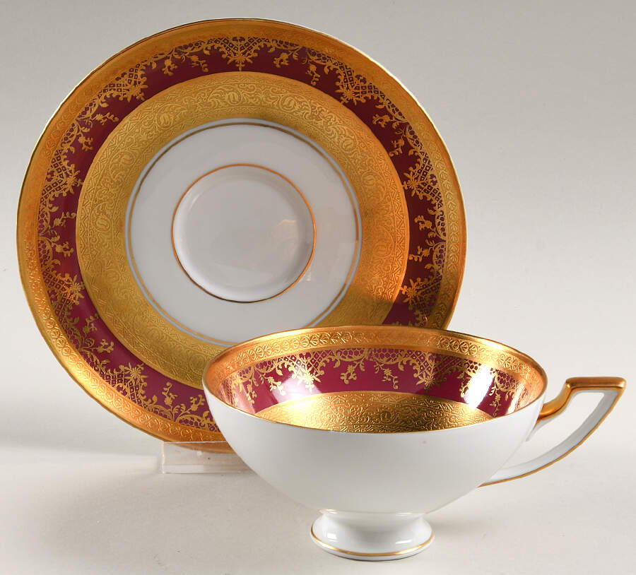 DWP9 Footed Cup & Saucer Set by D W Porzellan-1
