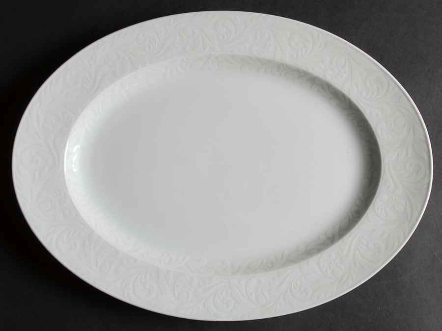 Double Damask 13" Oval Serving Platter by Easterling-1