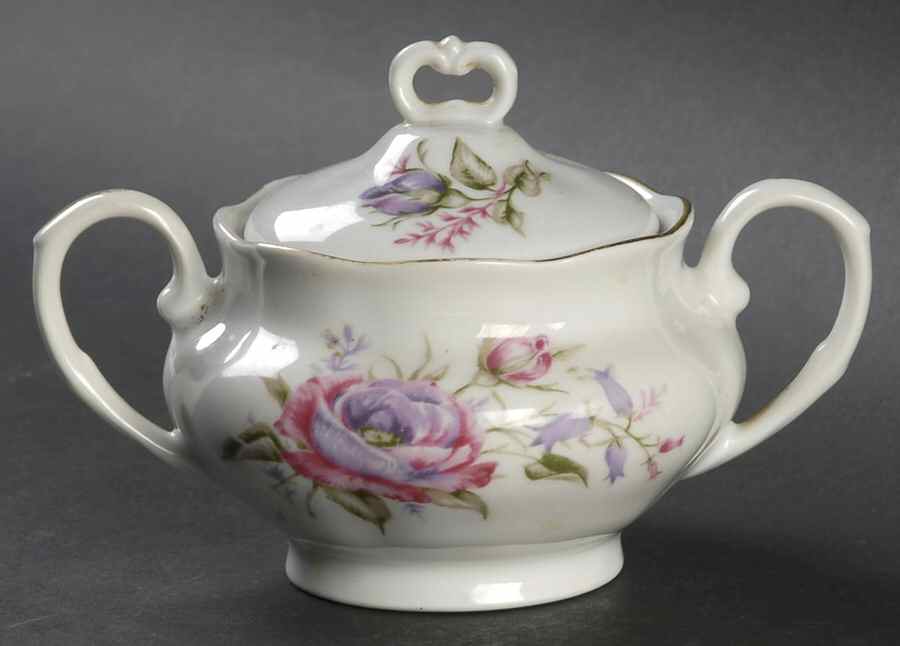 Flower Spray (Poland) Sugar Bowl & Lid by Embassy (Poland)-1
