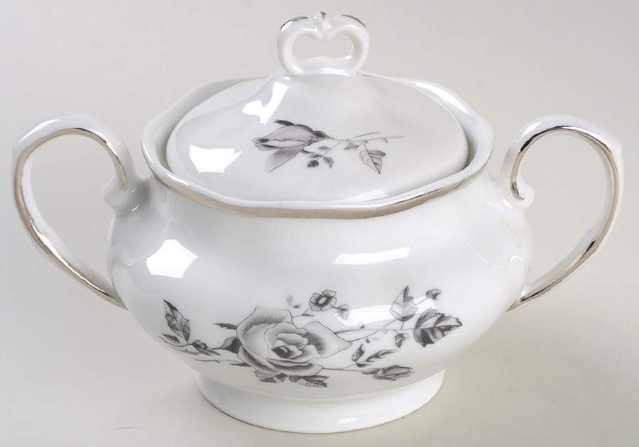 Twilight Rose Sugar Bowl & Lid by Embassy (Poland)-1
