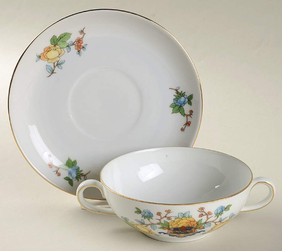 1374 Flat Cream Soup Bowl & Saucer Set by Edelstein-1