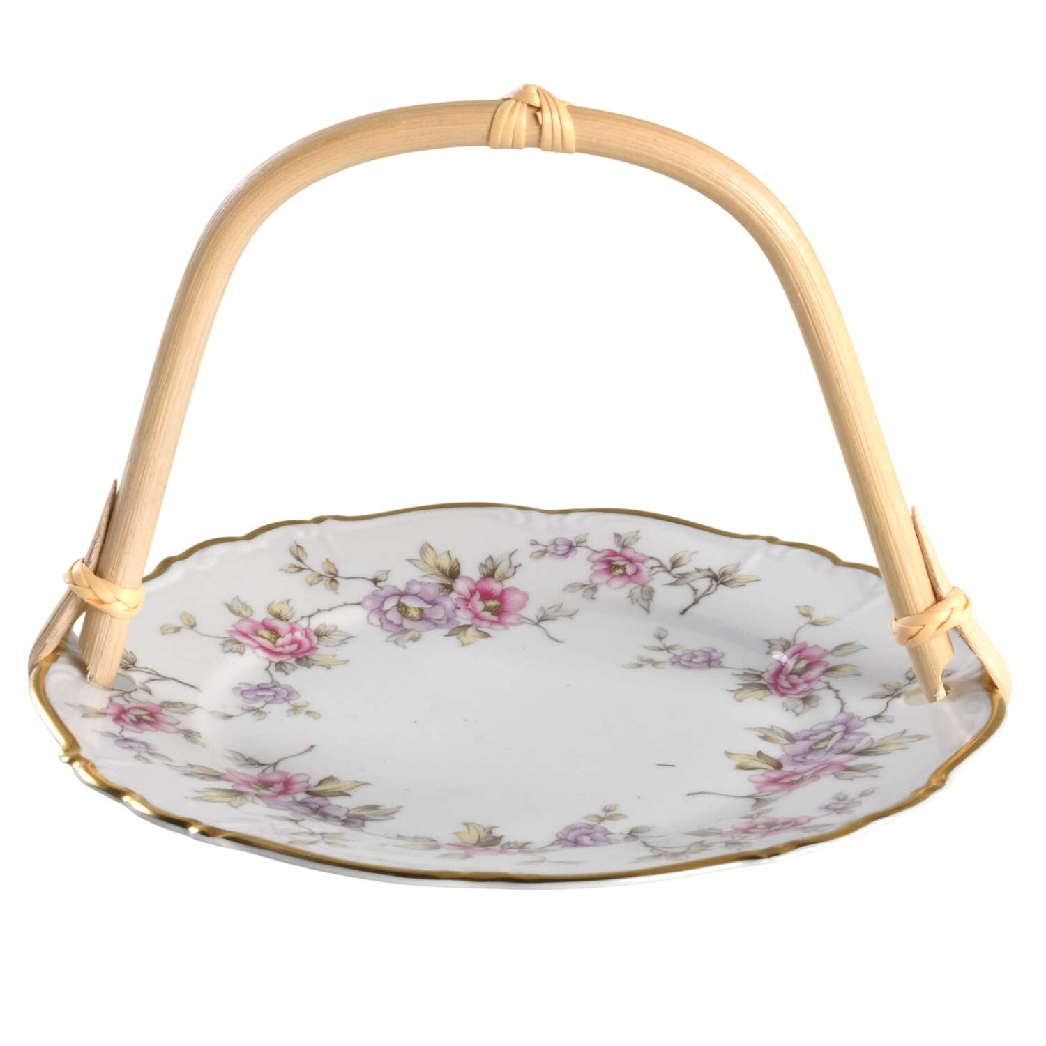 Delphine 5 3/8"-5 5/8" Bamboo Handled Serving Plate  HC by Edelstein-1