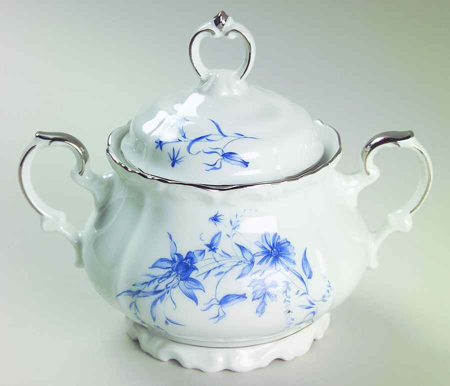 Empire Blue Sugar Bowl & Lid by Edelstein-1
