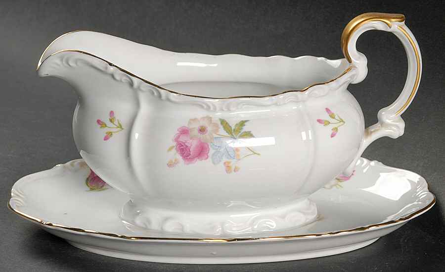 Florence Gravy Boat with Attached Underplate by Edelstein-1