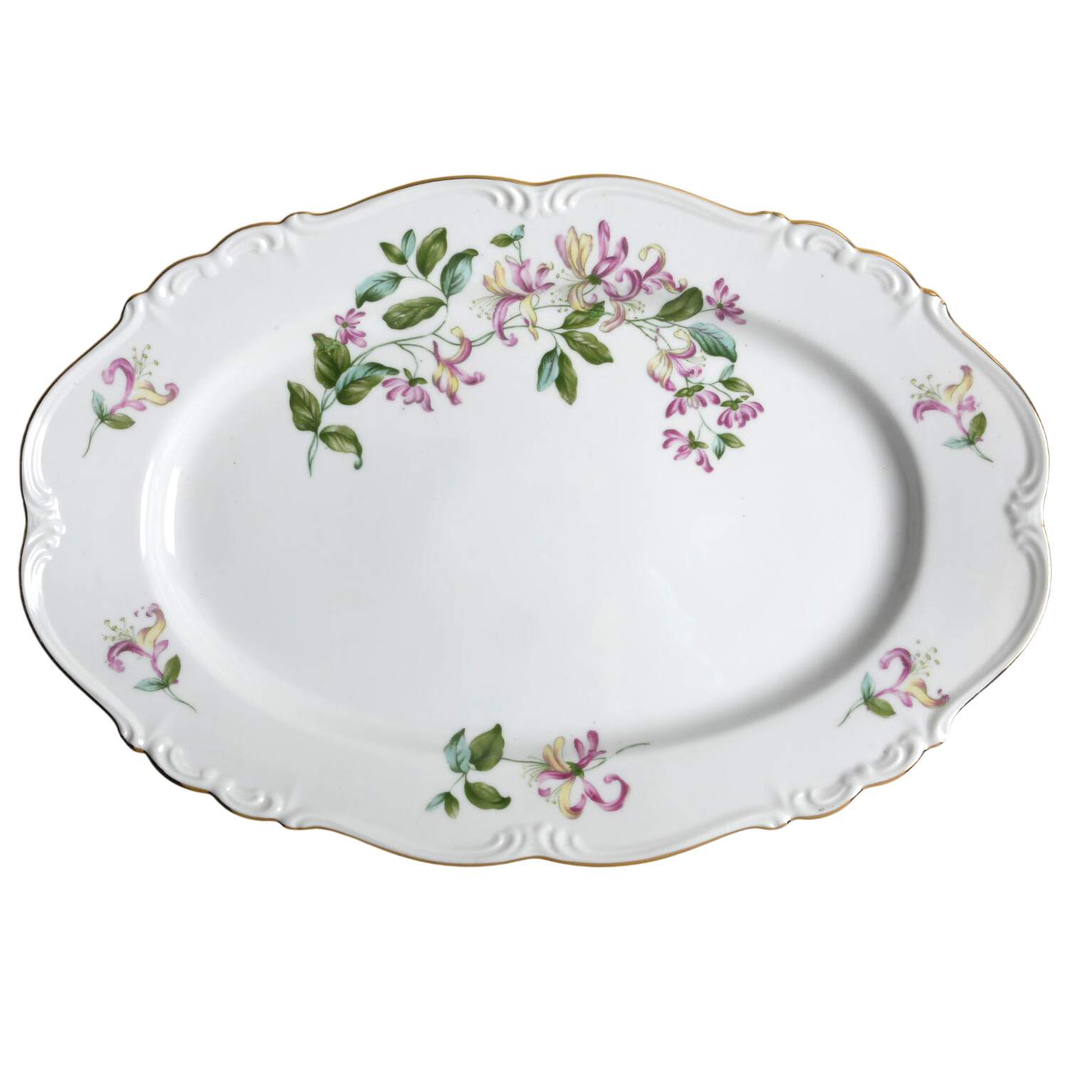 Honeysuckle 13" Oval Serving Platter by Edelstein-1