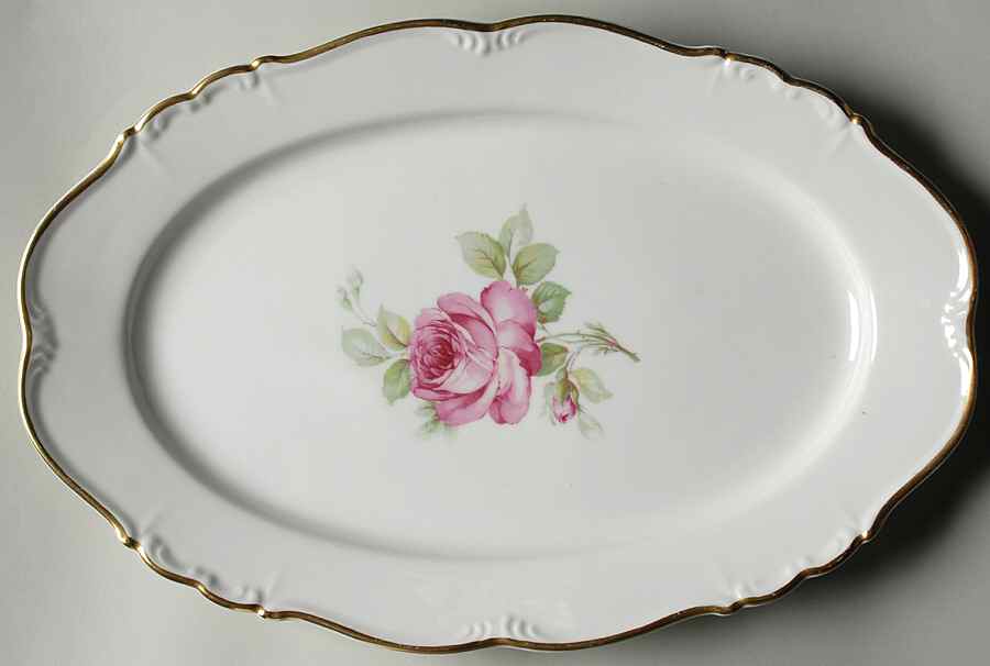 La Vie En Rose 15" Oval Serving Platter by Edelstein-1