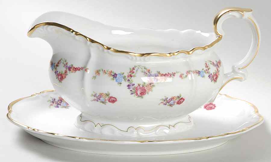 Victoria Gravy Boat with Attached Underplate by Edelstein-1