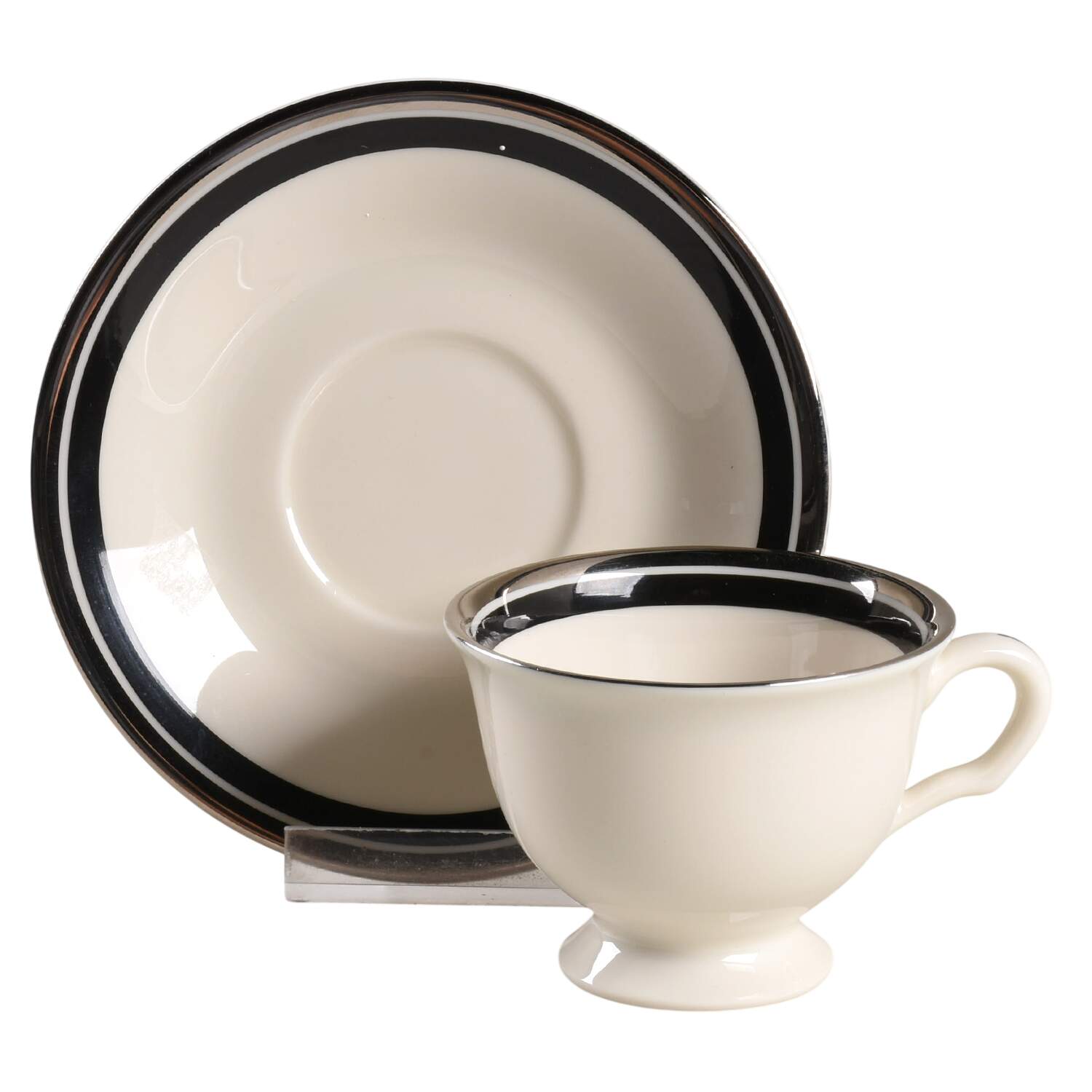 Solitaire Footed Demitasse Cup & Saucer Set by Edgerton-1