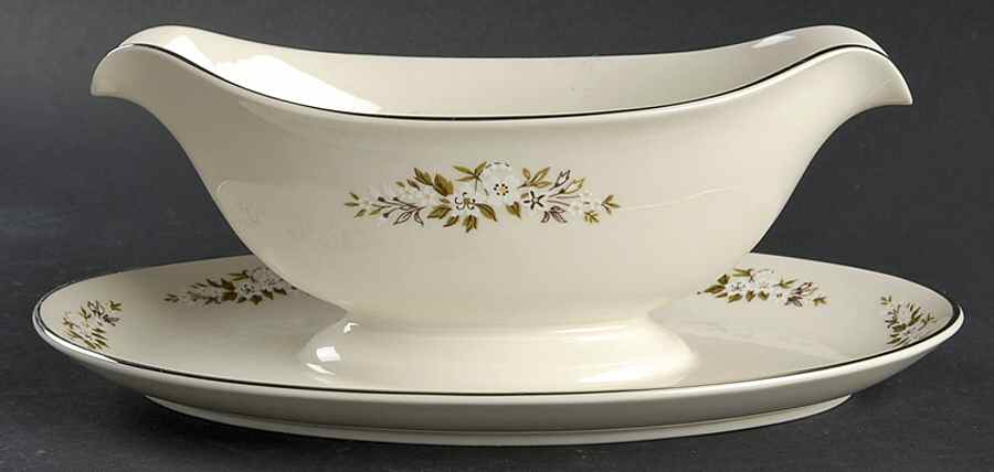 Spring Rhapsody Gravy Boat with Attached Underplate by Edgerton-1