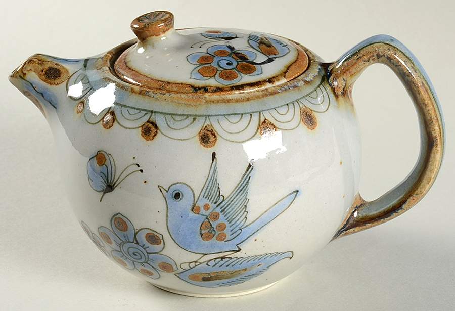 El Palomar Blue Mini Teapot & Lid by Ken Edwards Pottery-1