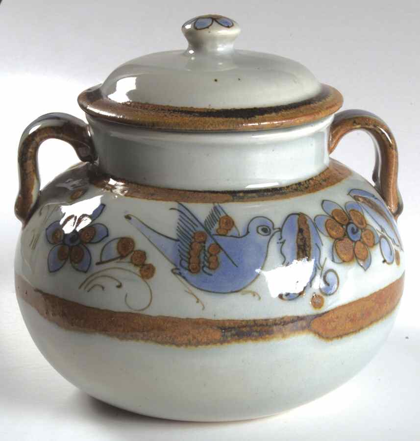 El Palomar Blue Bean Pot & Lid by Ken Edwards Pottery-1