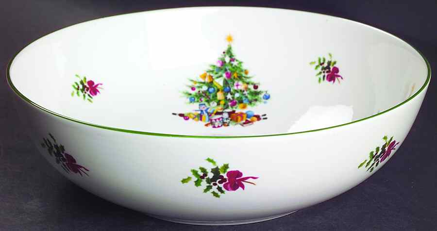 Seasons Greetings 8" Round Vegetable Bowl by Elizabethan-1