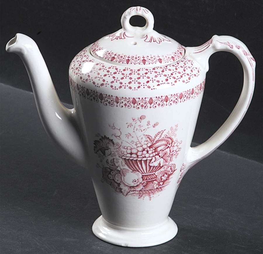 Beverley Red Mini Coffee Pot & Lid by Empire Porcelain -1