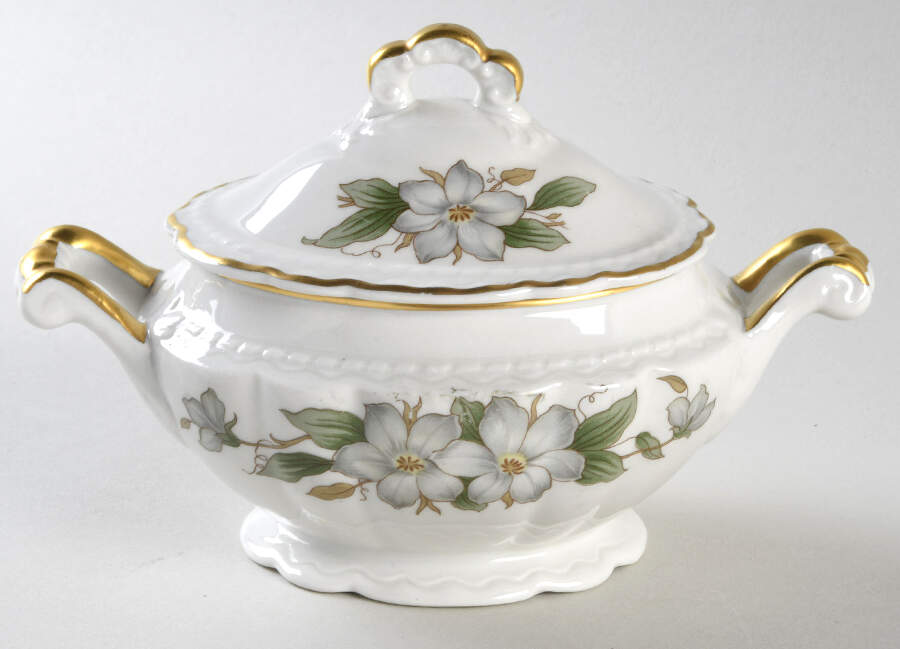 Dogwood Sugar Bowl & Lid by Embassy (American)-1