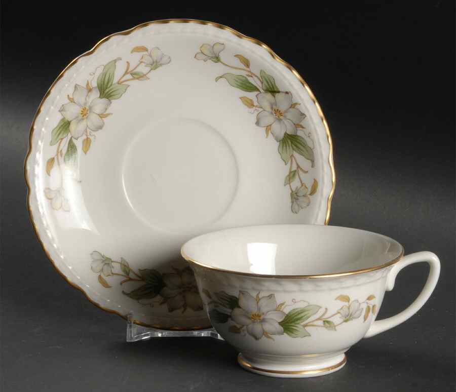 Dogwood Footed Cup & Saucer Set by Embassy (American)-1