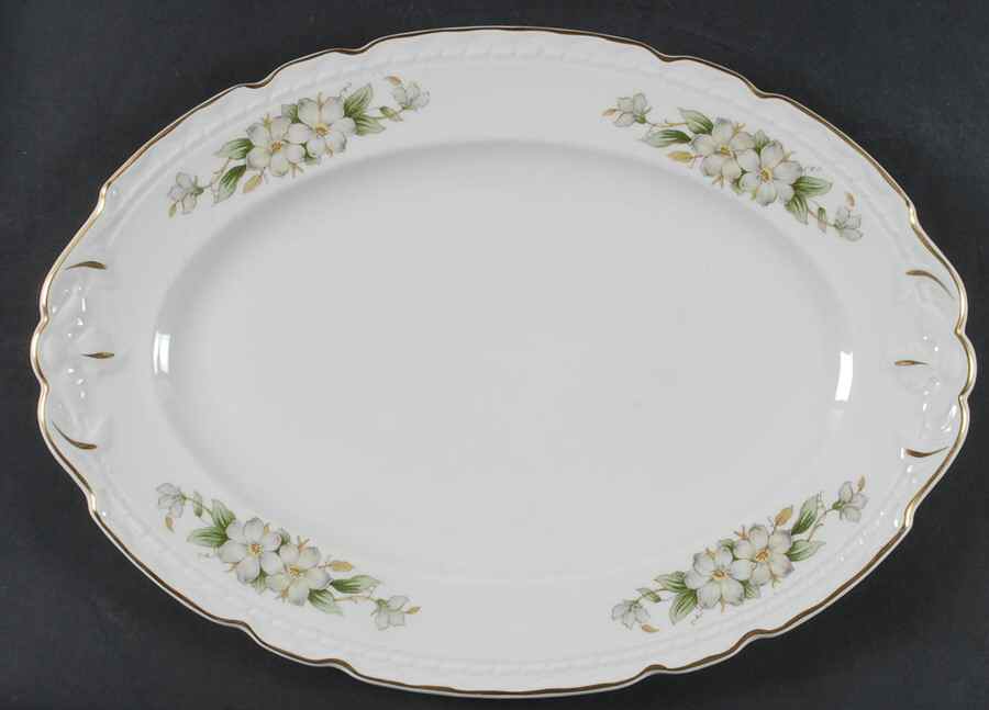 Dogwood 15" Oval Serving Platter by Embassy (American)-1