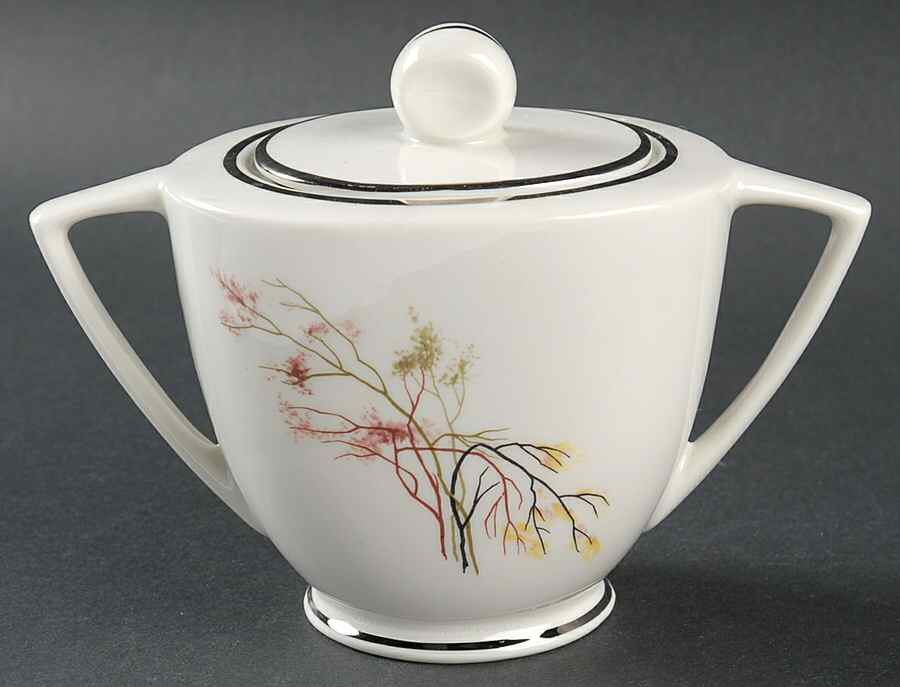 EMB34 (Platinum Trim) Sugar Bowl & Lid by Embassy (American)-1
