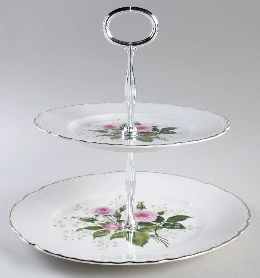 EMB7 6 5/8"-10"  2 Tiered Serving Tray (Dp, Sp) HC by Embassy (American)-1