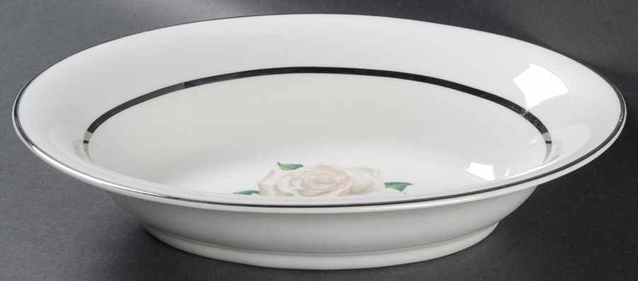 Gray Rose 10" Oval Vegetable Bowl by Embassy (American)-1