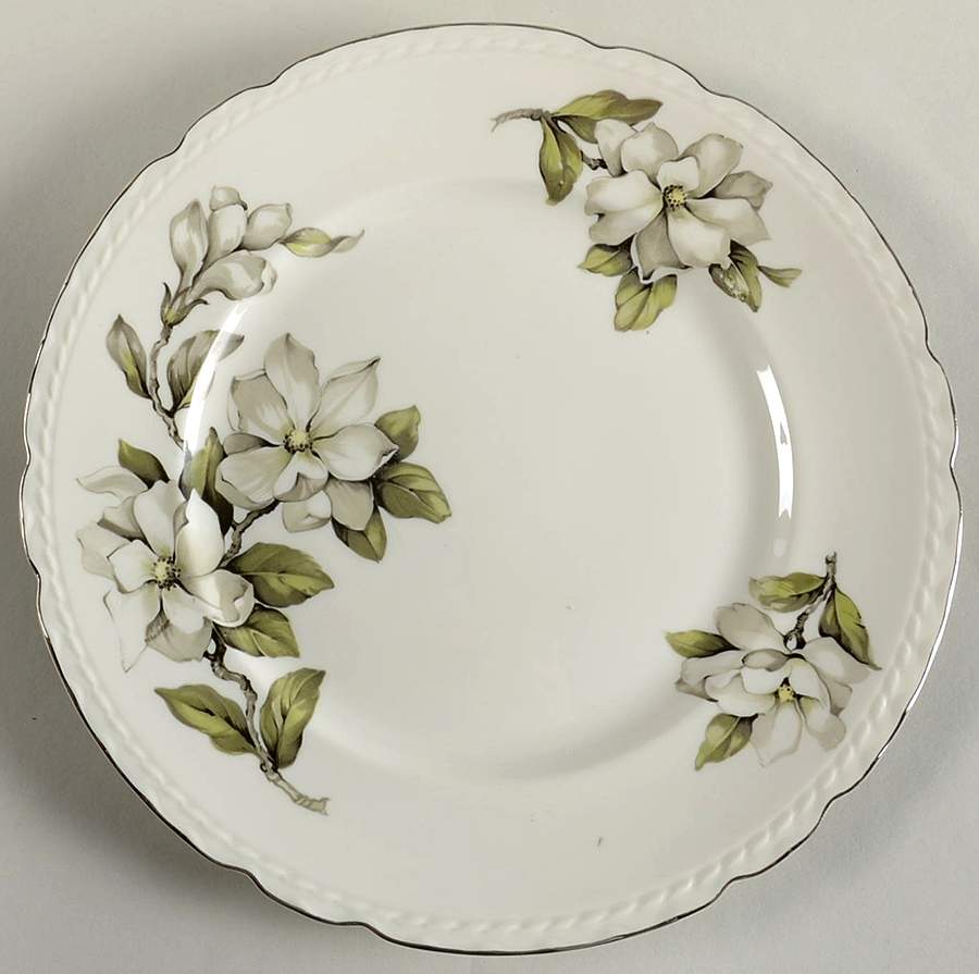 Silver Gardenia (Rim, Scalloped) Dinner Plate by Embassy (American)-1