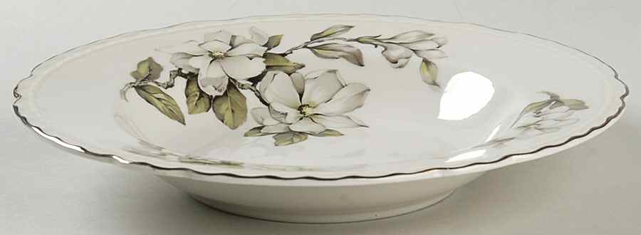 Silver Gardenia (Rim, Scalloped) Rim Soup Bowl by Embassy (American)-1