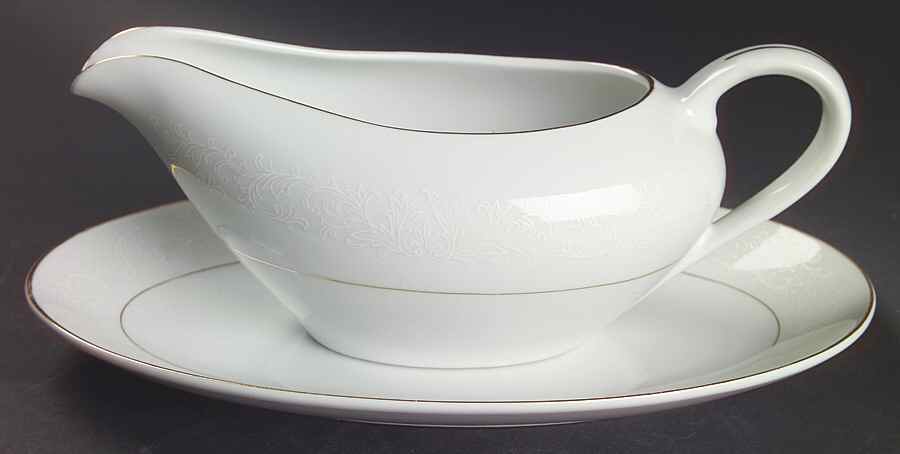 Touch of Gold (Japan) Gravy Boat & Underplate/Relish by Embassy (Japan)-1