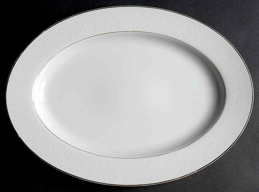 Touch of Gold (Japan) 12" Oval Serving Platter by Embassy (Japan)-1