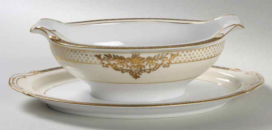 Ambassador Gravy Boat with Attached Underplate by Empress (Japan)-1