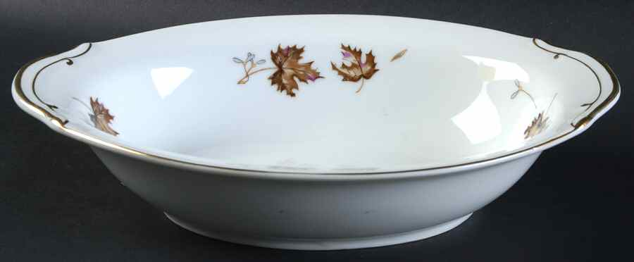 Autumn Leaves 10" Oval Vegetable Bowl by Empress (Japan)-1