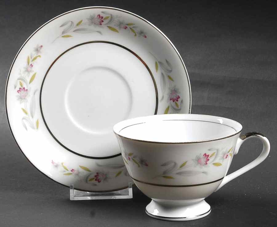 Bella Flora Footed Cup & Saucer Set by Empress (Japan)-1