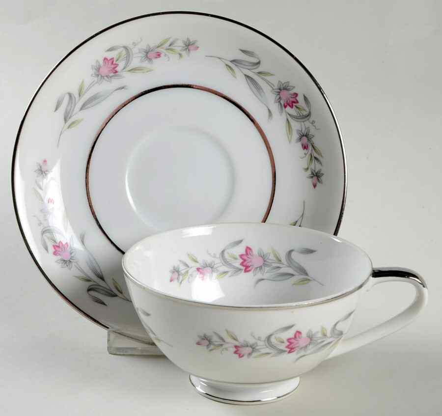 Bella Flora Footed Cup & Saucer Set by Empress (Japan)-1