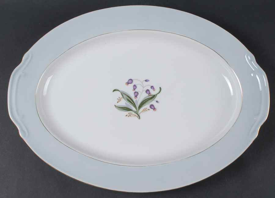 Blue Belle 16" Oval Serving Platter by Empress (Japan)-1