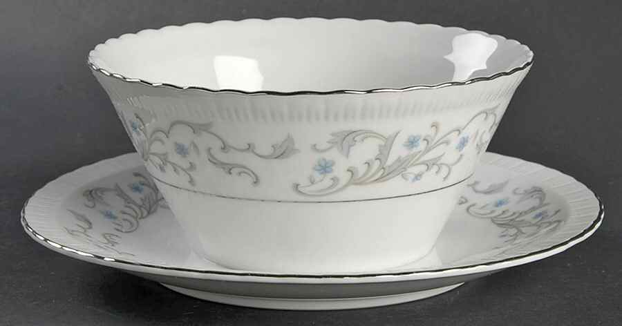 Blue Ridge Gravy Boat with Attached Underplate by Empress (Japan)-1