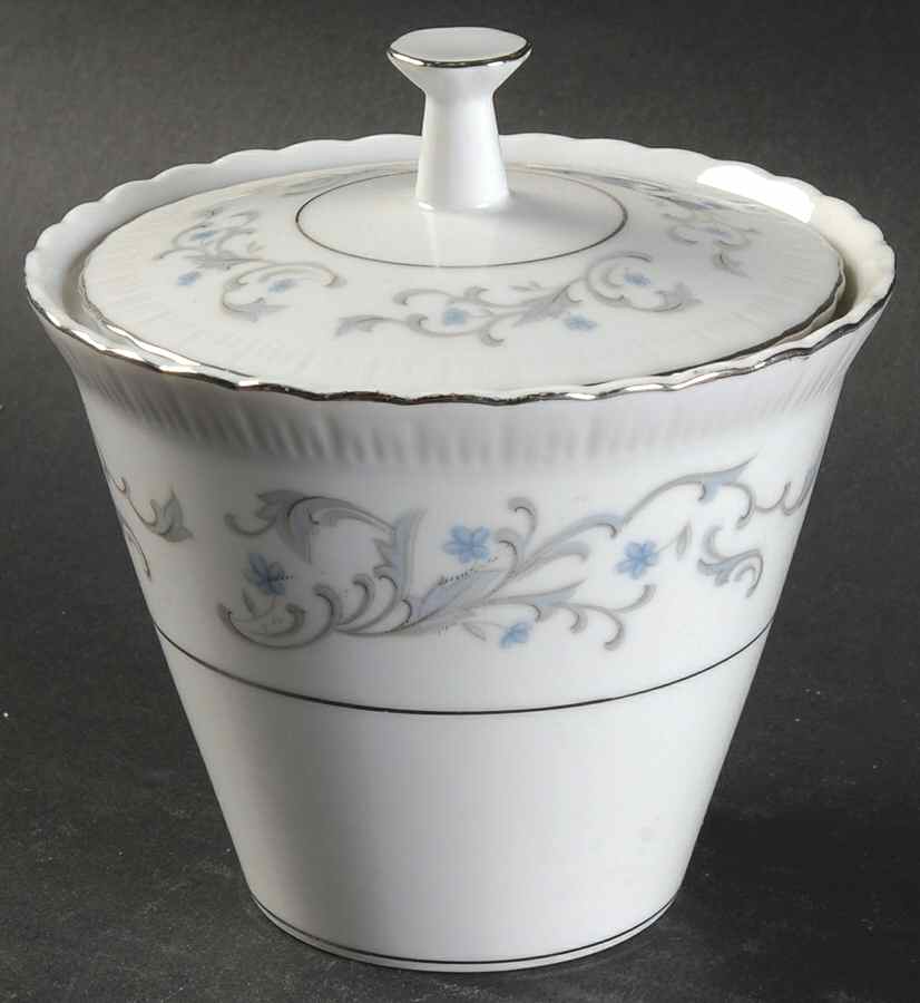 Blue Ridge Sugar Bowl & Lid by Empress (Japan)-1