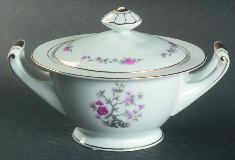 Blossom Time Sugar Bowl & Lid by Empress (Japan)-1
