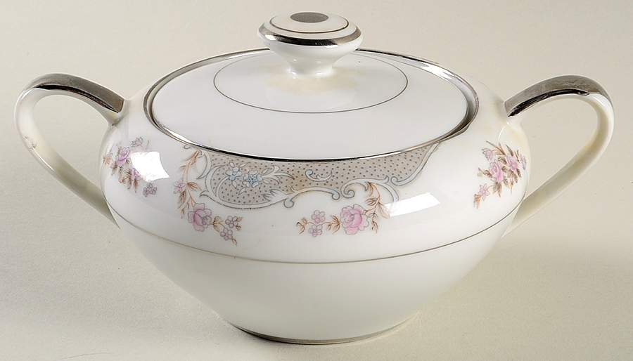 Continental Sugar Bowl & Lid by Empress (Japan)-1