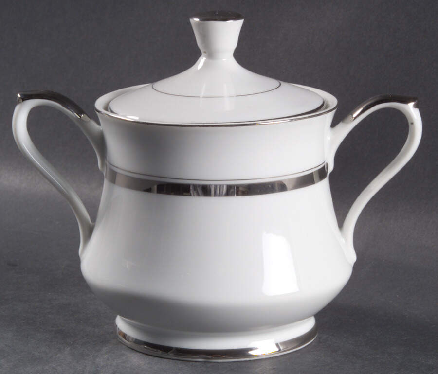 Crown Platinum Sugar Bowl & Lid by Empress (Japan)-1