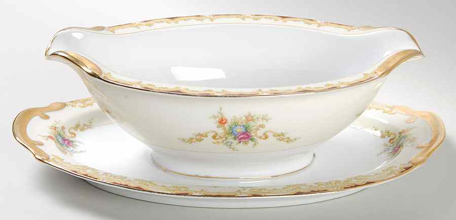 Darendale Gravy Boat with Attached Underplate by Empress (Japan)-1