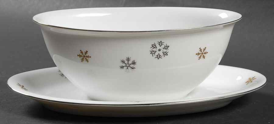 Dawn Gravy Boat with Attached Underplate by Empress (Japan)-1