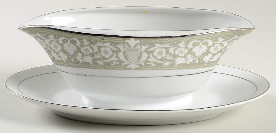 Eldorado Gravy Boat with Attached Underplate by Empress (Japan)-1