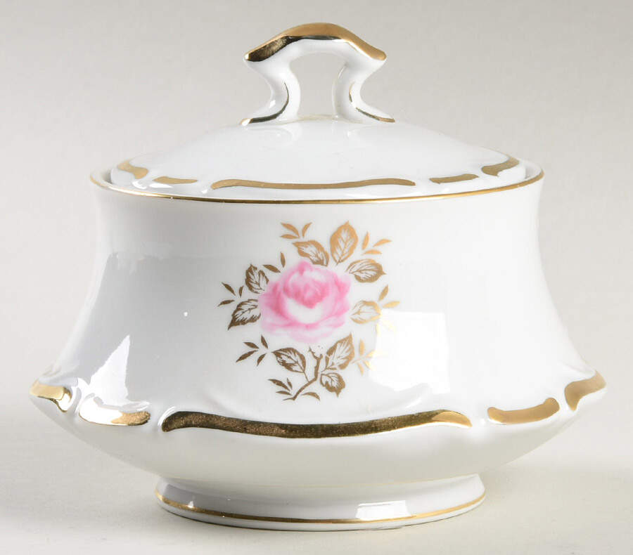 Elegant Rose Sugar Bowl & Lid by Empress (Japan)-1