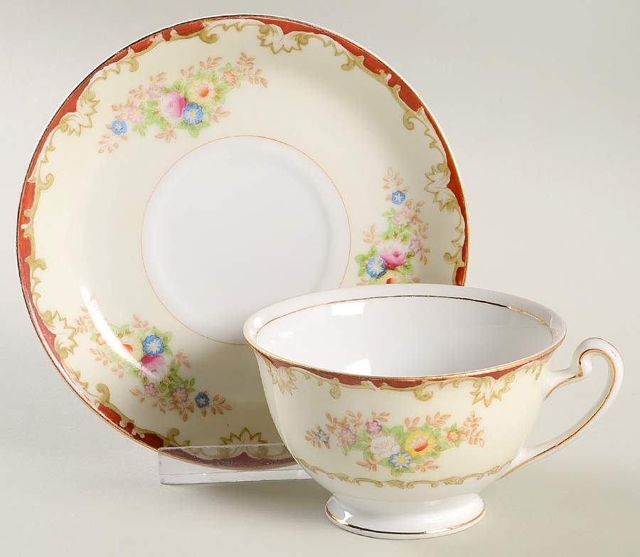EMP11 Footed Cup & Saucer Set by Empress (Japan)-1
