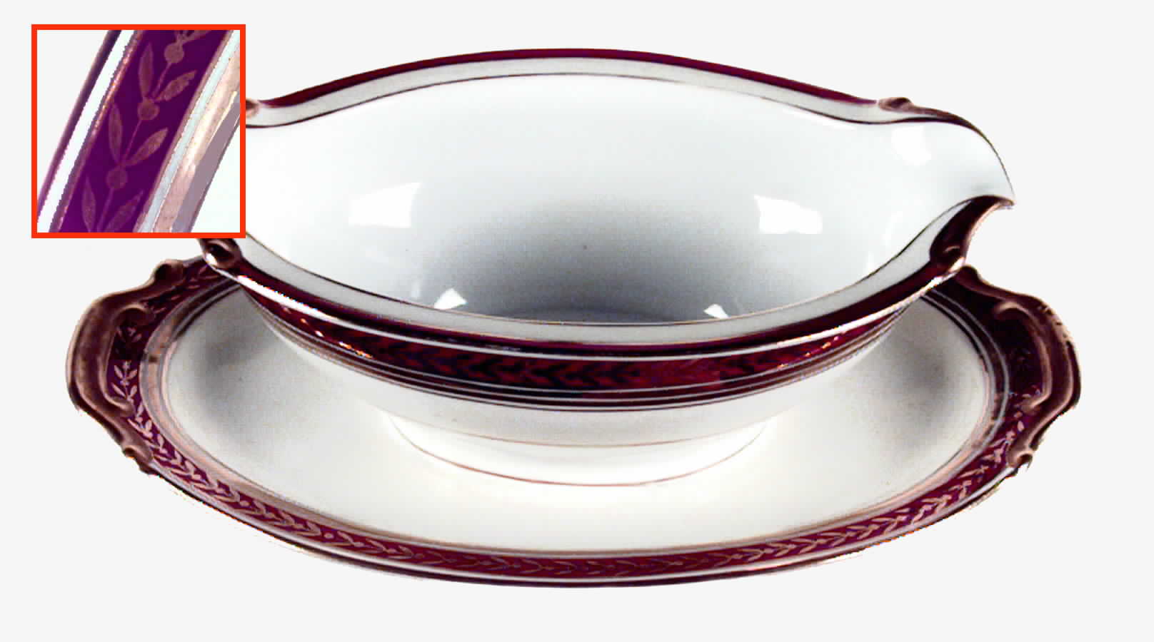EMP34 Gravy Boat with Attached Underplate by Empress (Japan)-1