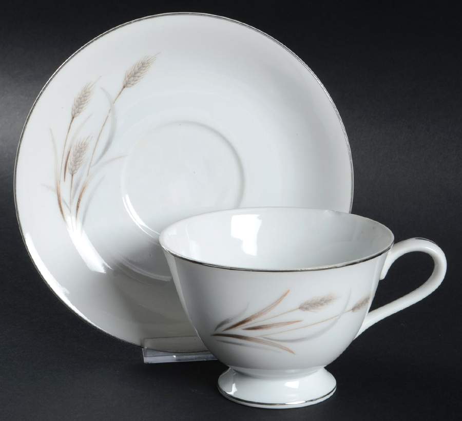 Fiesta Footed Cup & Saucer Set by Empress (Japan)-1