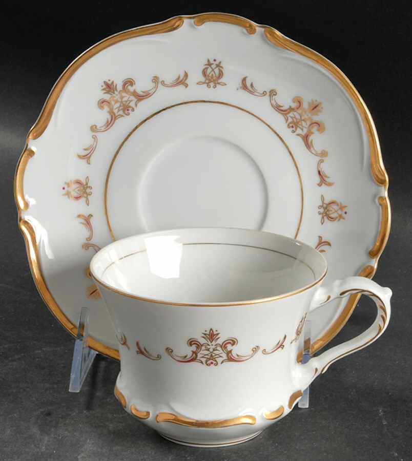 Florence Flat Cup & Saucer Set by Empress (Japan)-1